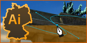 Brandenburger Tor mit Illustratir Grafik darüber